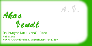 akos vendl business card
