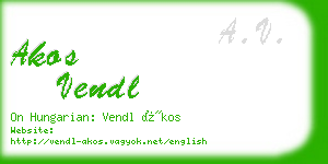akos vendl business card